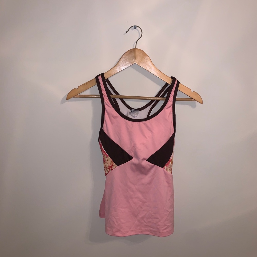 Le J Brown & Pink Floral Tanktop